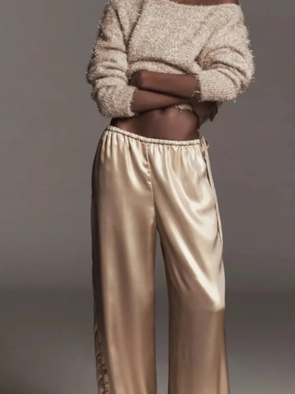 NWT Anthropologie Maeve Liquid Shine Gold Party Pull-On Pants - Picture 3 of 7